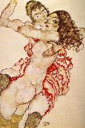 Egon Schiele Two Girls Embracing Each other France oil painting artist